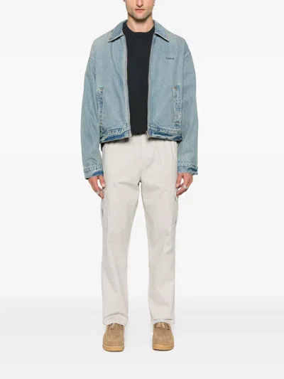Purple Brand Zip-up Denim Jacket In Blue