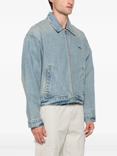 Purple Brand Zip-up Denim Jacket In Blue