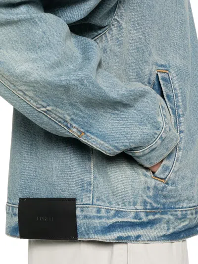 Purple Brand Zip-up Denim Jacket In Blue