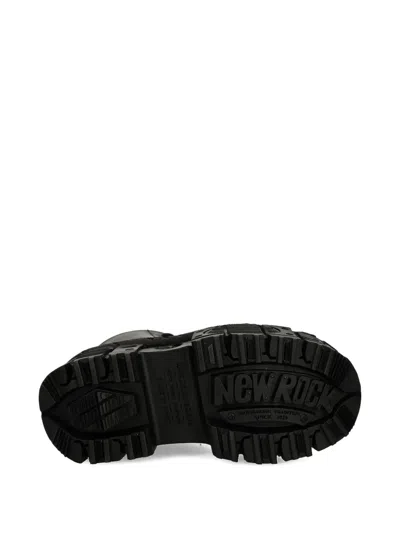 New Rock M-wall083c-s5 Lace-up Platform Boots In Black
