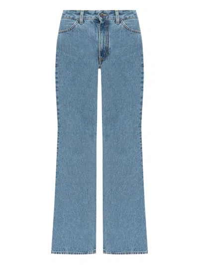 Attico Belt Loop Denim Trousers In Blue