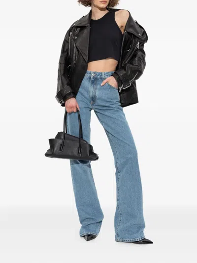 Attico Belt Loop Denim Trousers In Blue