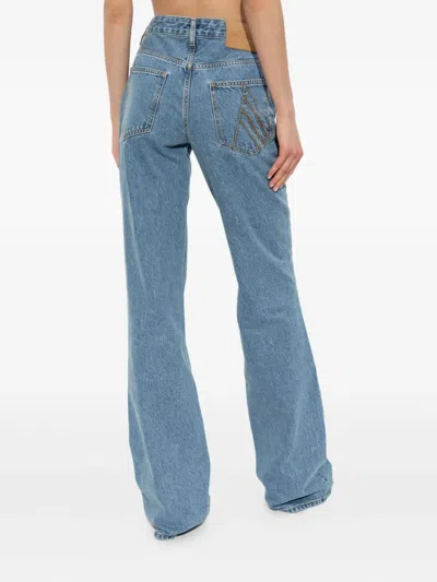 Attico Belt Loop Denim Trousers In Blue