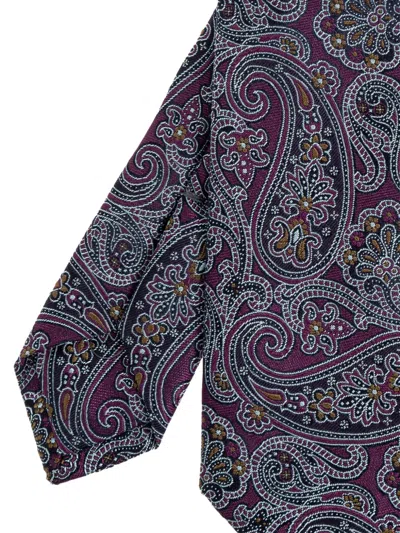 Etro Paisley-print Silk Tie In Purple