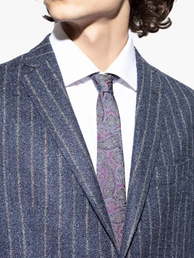 Etro Paisley-print Silk Tie In Purple