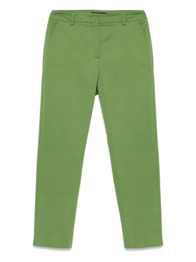 Weekend Max Mara Stretch-cotton Pants In Green