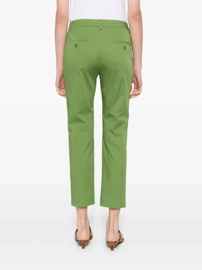 Weekend Max Mara Stretch-cotton Pants In Green