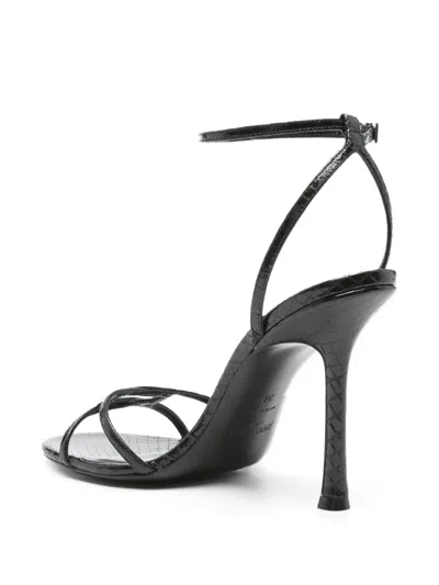 Jimmy Choo 100mm Core Leo Ankle-strap Leather Sandals In Black