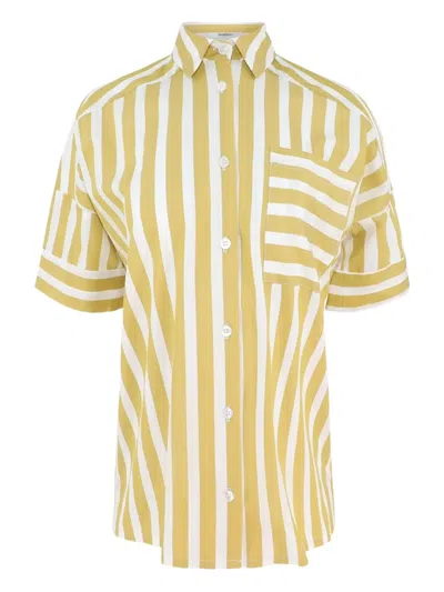 Pharaoh Payton Stripe Short-sleeve Shirt In Yellow