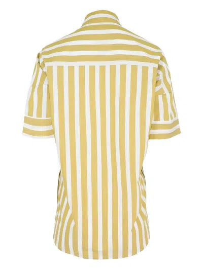Pharaoh Payton Stripe Short-sleeve Shirt In Yellow