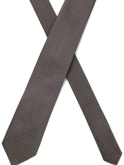 Hugo Boss Silk Tie In Brown
