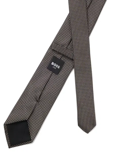 Hugo Boss Silk Tie In Brown