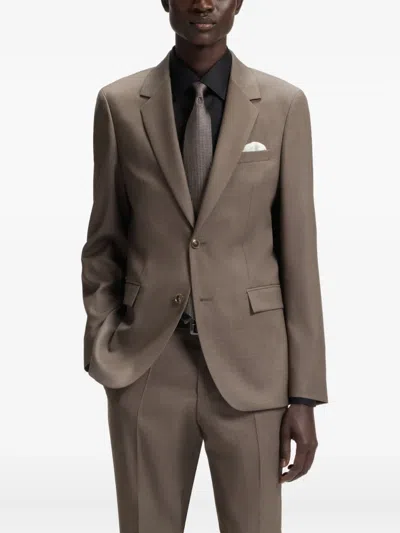 Hugo Boss Silk Tie In Brown
