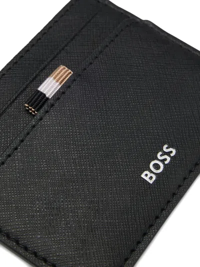 Hugo Boss Faux-leather Cardholder In Black