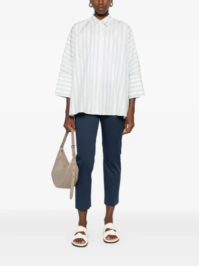 Weekend Max Mara Cotton-blend Pants In Blue