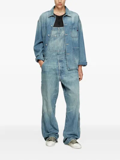 Diesel Denim Pocket Dungarees In Blue
