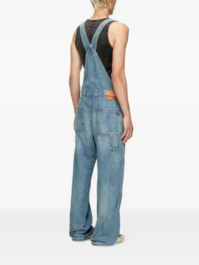 Diesel Denim Pocket Dungarees In Blue