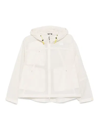 The North Face Hooded Zip-up Windbreaker Jacket In White