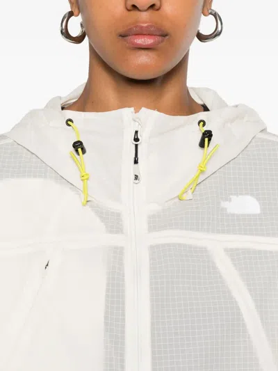 The North Face Hooded Zip-up Windbreaker Jacket In White