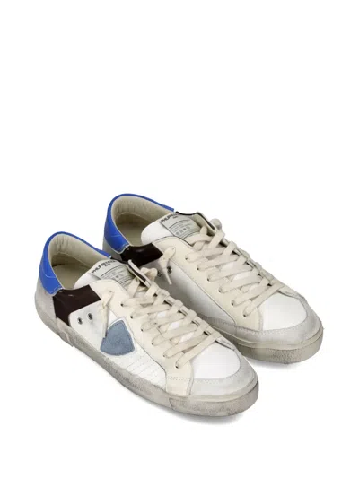 Philippe Model Patchwork Leather Low-top Sneakers In White