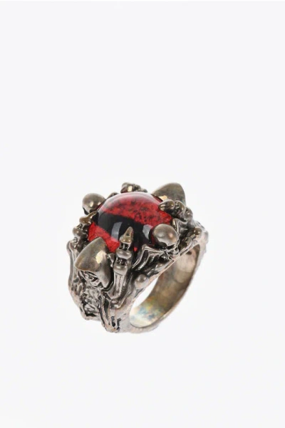 Dsquared2 Metal Skeleton Claw Eye Ring With Resin Detail Grösse M