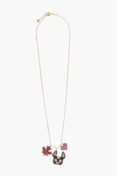 Dsquared2 Metal Gaming Necklace Embellished With Rhinestones Grösse Unica
