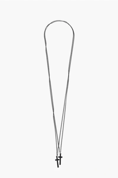 Dsquared2 Metal Jesus Chain Necklace With Cross-shaped Charms Grösse Unica