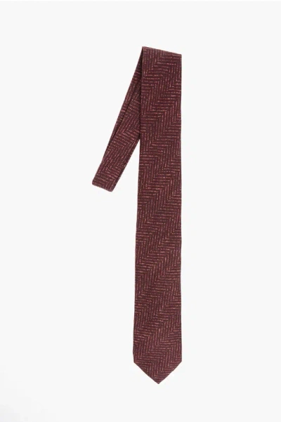 Corneliani Herringbone Patterned Silk Tie Grösse Unica