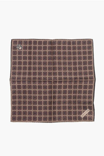 Corneliani Geometric Patterned Silk Pocket Square Grösse Unica