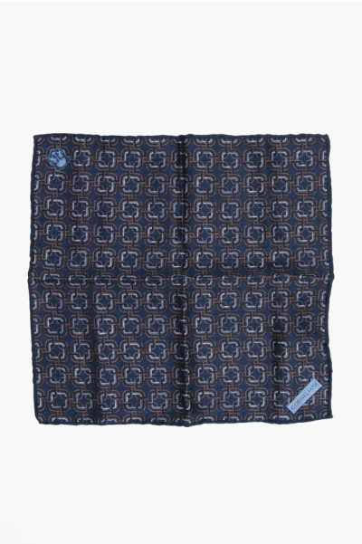 Corneliani Geometric Patterned Silk Pocket Square Grösse Unica
