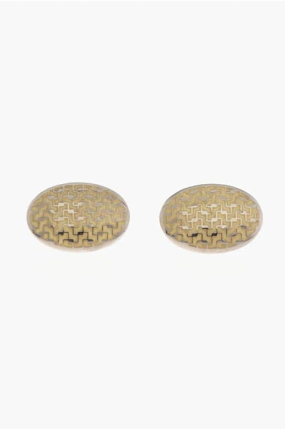 Corneliani Enamelled Brass Oval Cufflinks Grösse Unica
