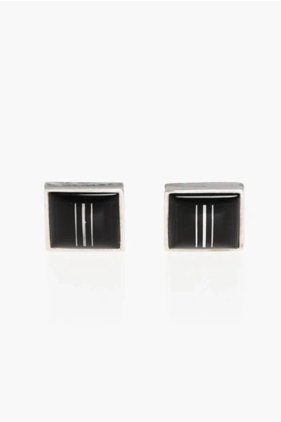 Corneliani Enamelled Brass Squared Cufflinks Grösse Unica
