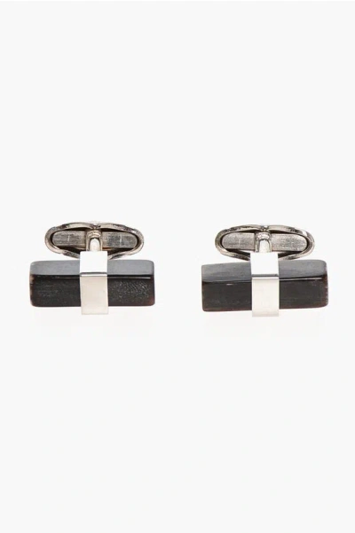 Corneliani Brass Cufflinks With Horn Detail Grösse Unica