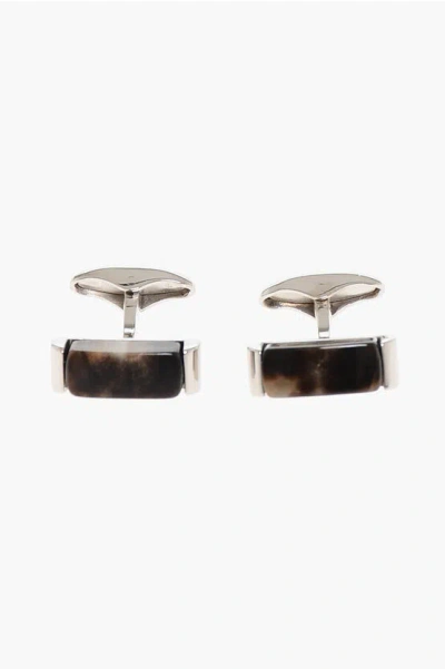 Corneliani Brass Cufflinks With Horn Detail Grösse Unica