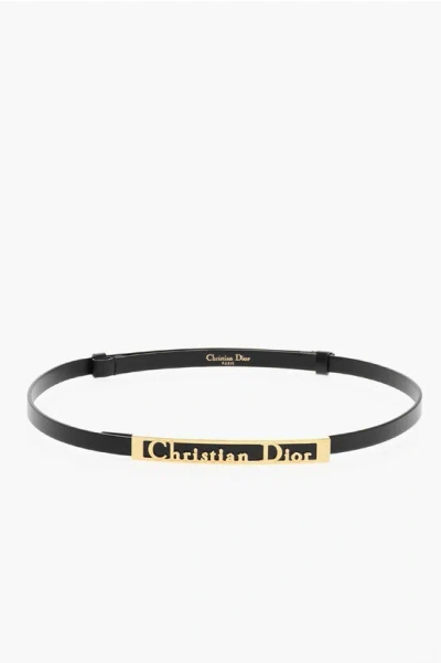 Dior Leather Signature Slim Belt 15mm Grösse S
