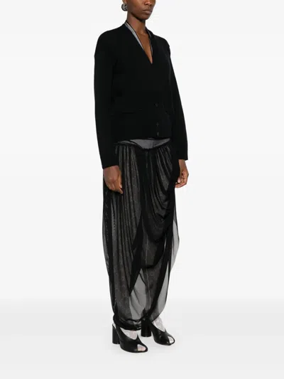 Mm6 Maison Margiela Wool Cardigan In Black