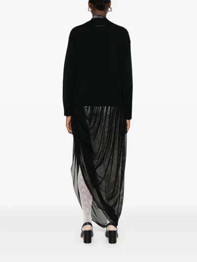 Mm6 Maison Margiela Wool Cardigan In Black
