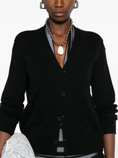 Mm6 Maison Margiela Wool Cardigan In Black