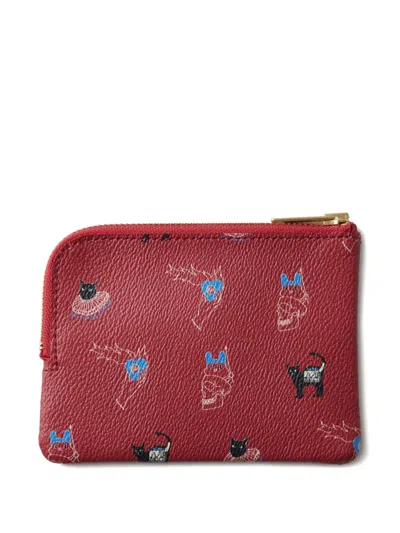 Undercover Cat-print Zip-around Pouch