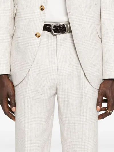 Brunello Cucinelli Single-breast Checked Suit In Neutral