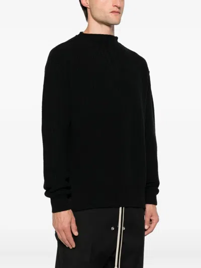 Rick Owens Mock-neck Sweater In Black