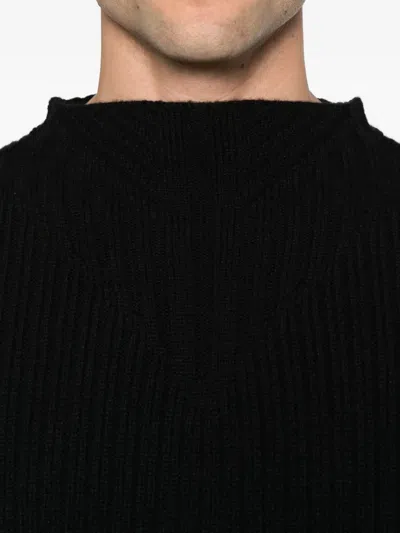 Rick Owens Mock-neck Sweater In Black