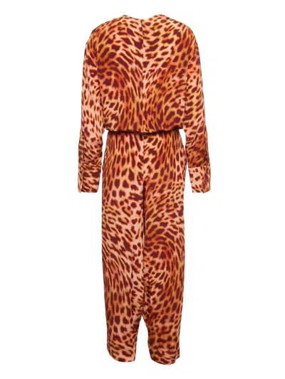 Pre-owned Stella Mccartney Leopard-print Silk Jumpsuit