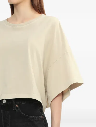 Agolde Short-sleeve Cropped T-shirt In Neutral