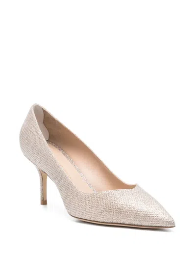 Stuart Weitzman 75mm Glitter Pointed-toe Pumps In White