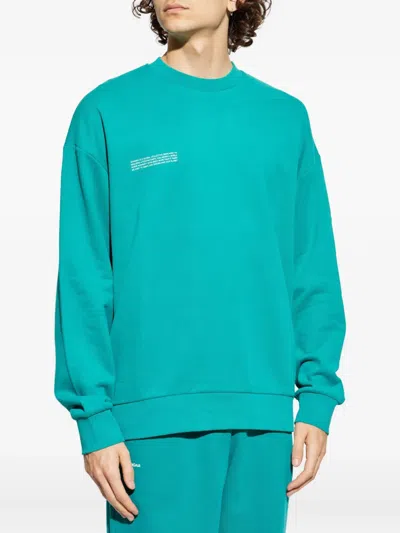 Pangaia Crew-neck Organic Cotton Sweatshirt In Blue
