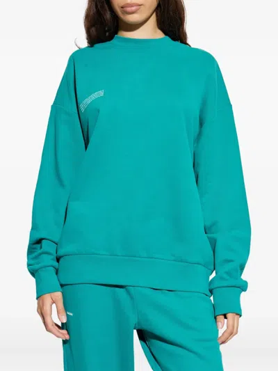 Pangaia Crew-neck Organic Cotton Sweatshirt In Blue