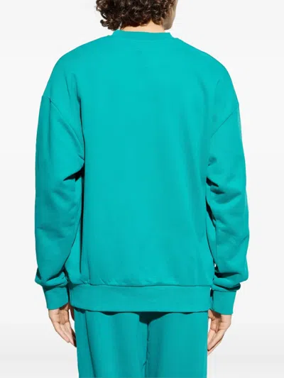 Pangaia Crew-neck Organic Cotton Sweatshirt In Blue