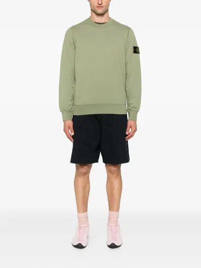 Stone Island Logoed Sweatshirt In Green
