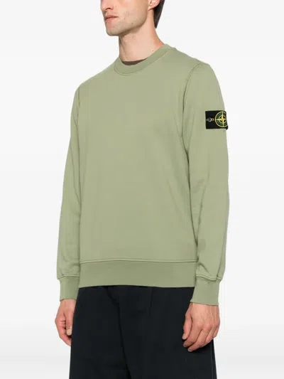 Stone Island Logoed Sweatshirt In Green